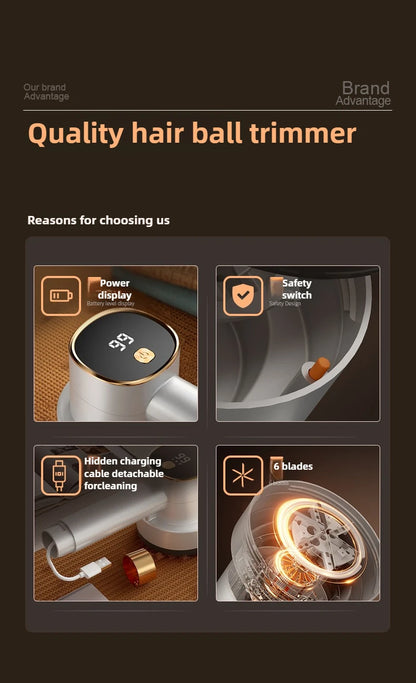 USB Rechargeable Electric Fabric Shaver – Portable Lint Remover for Sweaters, Clothes &amp; Furniture