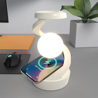 RGB Touch Night Lamp with Wireless Charging – Decorative Table Light for Bedroom, Bar, Hotel, and Gaming Room