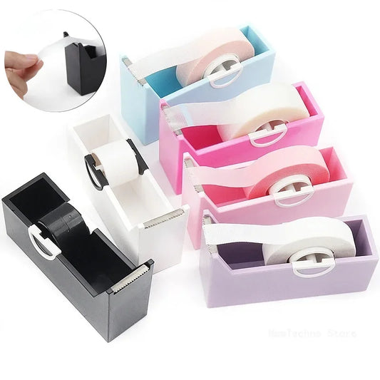 Plastic Roller Tape Dispenser with Cutter – Adhesive Tape Holder for Office, School, and Packing Supplies