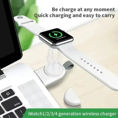 Portable Magnetic Wireless Charging Dock for Apple Watch Series Ultra/10/9/8/7/6/5/4/3/2/SE – Travel-Friendly Charger Stand