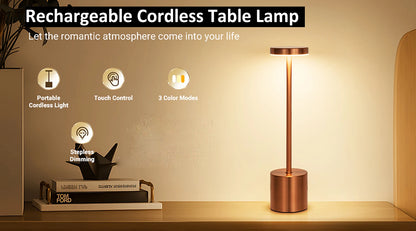 Touch Sensor LED Table Lamp – Rechargeable Wireless Night Light for Bedroom, Desk, Hotel, or Restaurant Decor