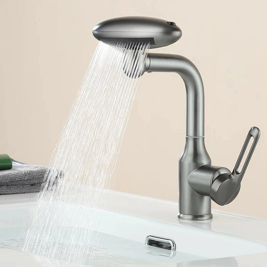 Multi-Functional Waterfall Basin Faucet with 4 Spray Modes, 360° Rotating Hot & Cold Sink Mixer Tap for Bathroom Use