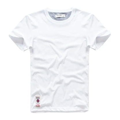 Men’s Classic Solid Color Cotton T-Shirt – Summer 2023 Collection | Casual O-Neck Basic Tee – High-Quality White &amp; Black Short Sleeve Top