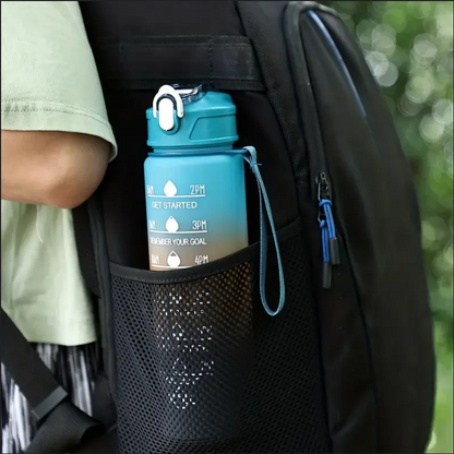 Time-Marked Sports Water Bottle with Straw and Leak-Proof Flip Lock – Portable Hydration Bottle for Outdoor Activities
