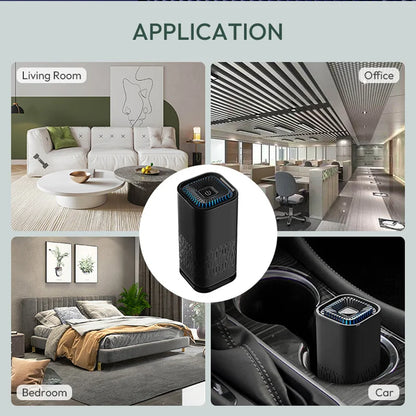 Compact HEPA Air Purifier with Negative Ions – Eliminates Smoke, Odors &amp; Formaldehyde – Ideal for Cars &amp; Bedrooms, with Aromatherapy Function
