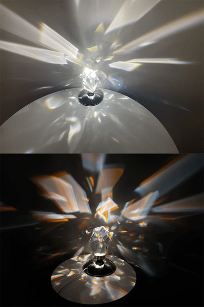 Luxury Crystal Diamond Night Lamp – USB Rechargeable with Remote Control, Romantic LED Projector for Bedside &amp; Home Décor