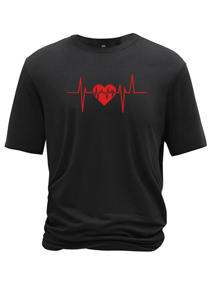 Men's Summer Casual T-Shirt with Geometric Graphic Print – Short Sleeve Crew Neck Outdoor Top