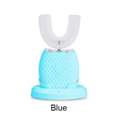 360° U-Shaped Sonic Electric Toothbrush – Hands-Free Silicone Auto Brush with Blue Light Whitening Technology
