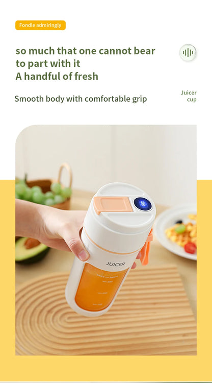 Mini Portable Electric Juicer Blender – Multifunctional Fruit Extractor with 6 Blades and 1200mAh Battery for Smoothies and Mixing