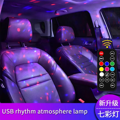 BLALION Wireless RGB LED Car Ambient Light – USB Rechargeable Star Projector with Voice Control for Interior &amp; Party Decoration