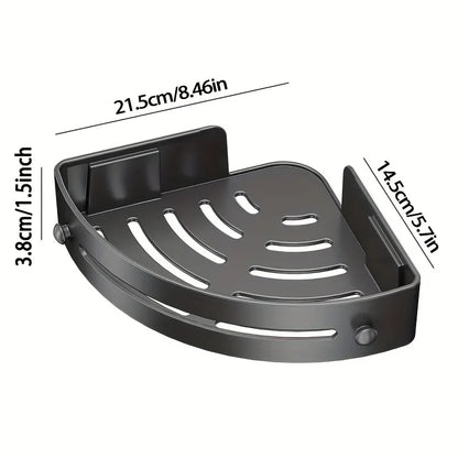 2PCS Adhesive Corner Shelves – No-Drill Wall-Mounted Bathroom Organizer for Shower, Sink & Toilet