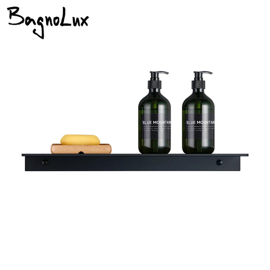 Matte Black Wall-Mounted Shelf – Modern Bathroom & Kitchen Storage Rack (30-50cm) – Shower Organizer Wholesale Promotion