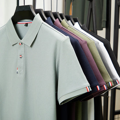Men's Premium 100% Cotton Polo T-Shirt – Solid Color, Breathable, Comfortable, Business Casual Short Sleeve Golf Tee
