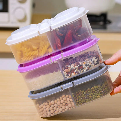 Stackable Dual-Section Food Container – 800ml BPA-Free Airtight Storage Jar for Snacks, Grains &amp; Pantry Organization