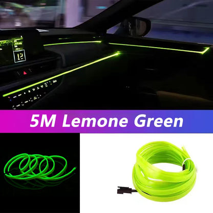 5M LED Car Interior Ambient Light Strip – Flexible Neon USB Decorative Wire for DIY Auto Styling &amp; Party Use