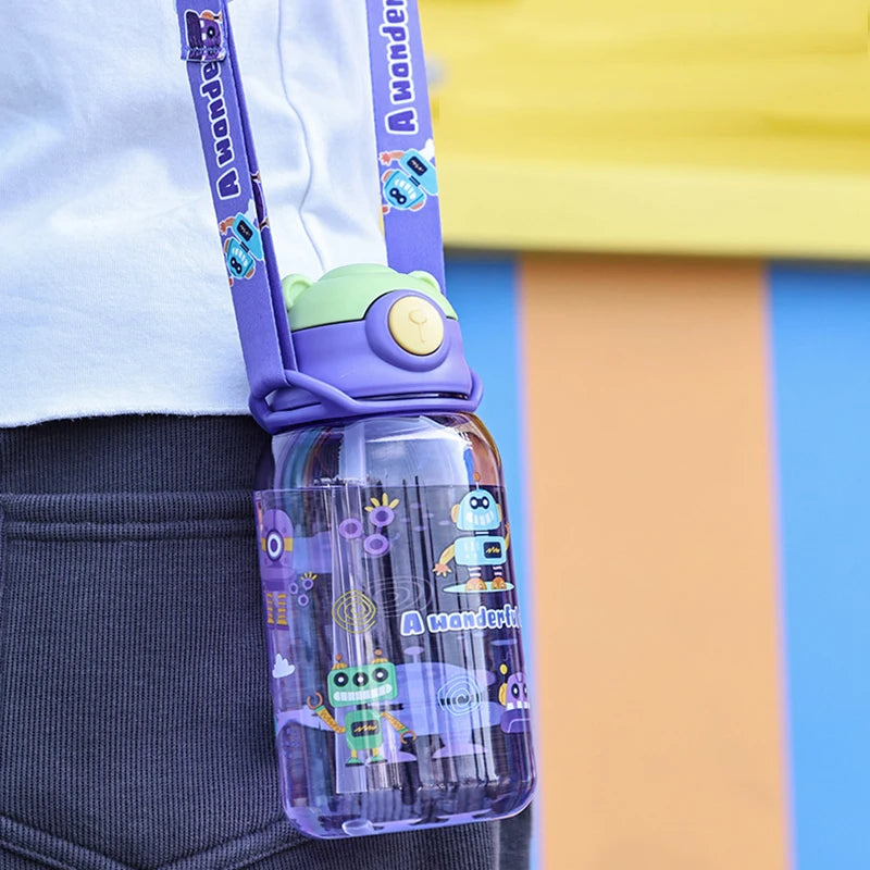 Children’s Sippy Cup with Straw and Handle – Portable Water Bottle for Kids