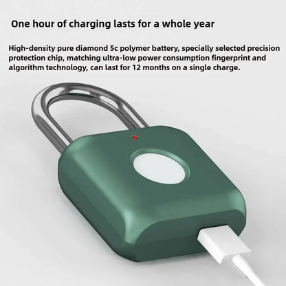 Smart Fingerprint Padlock – Electronic Lock for Luggage, Cabinets, Dorms, and More – Biometric Unlock for Secure Access