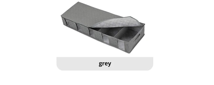 Foldable Underbed Storage Organizer with Large Adjustable Compartments for Clothes, Shoes, Blankets, and Toys