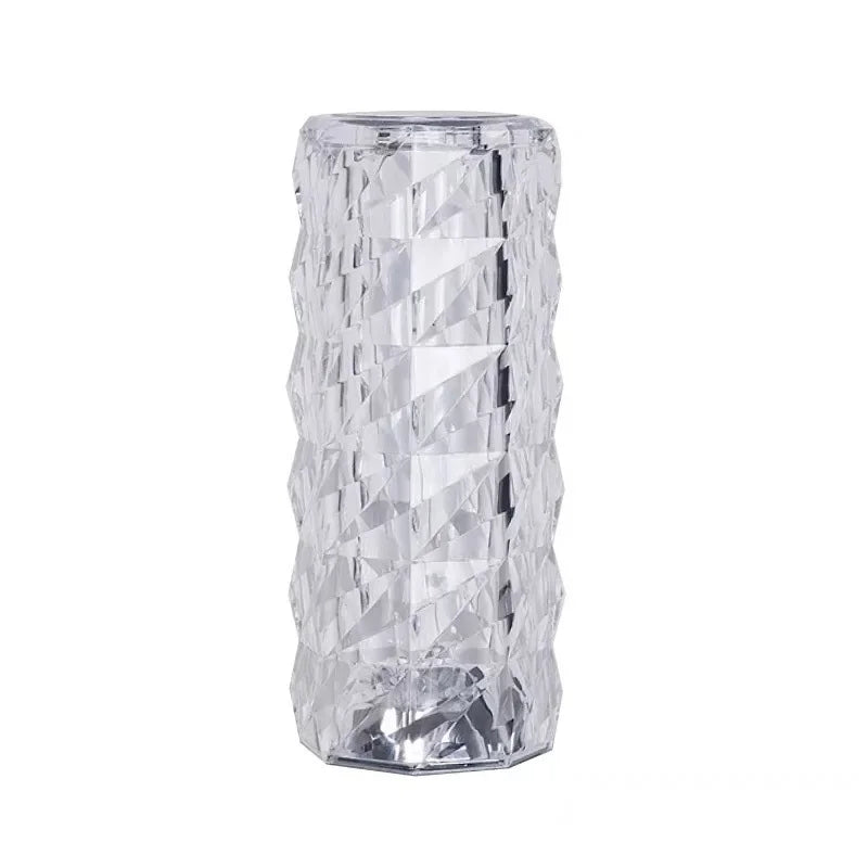 Rechargeable Crystal Rose Night Lamp – Acrylic Bedside Light with Touch Control for Romantic &amp; Ambient Home Decor