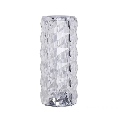 Rechargeable Crystal Rose Night Lamp – Acrylic Bedside Light with Touch Control for Romantic &amp; Ambient Home Decor