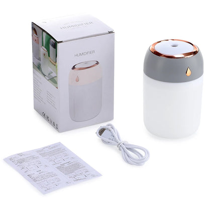 Mini USB Portable Air Humidifier with Aroma Diffuser, LED Cool Light, 330ml Mist Purifier for Room, Home, Car, and Plants
