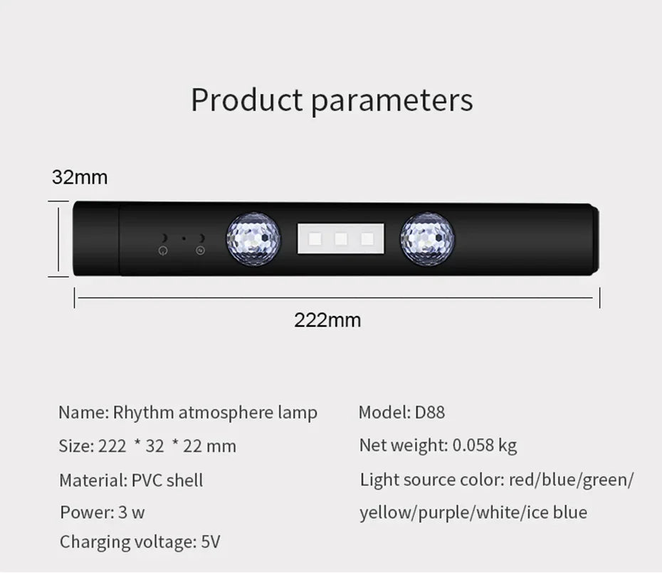 BLALION Wireless RGB LED Car Ambient Light – USB Rechargeable Star Projector with Voice Control for Interior &amp; Party Decoration