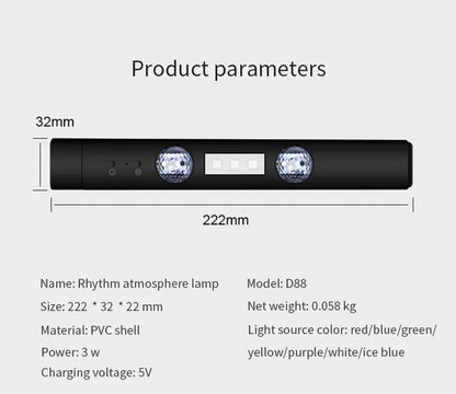 BLALION Wireless RGB LED Car Ambient Light – USB Rechargeable Star Projector with Voice Control for Interior &amp; Party Decoration