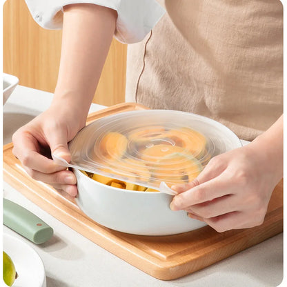 6 Pieces Food-Grade Silicone Stretch Lids – Reusable Airtight Universal Round Covers for Kitchen Use