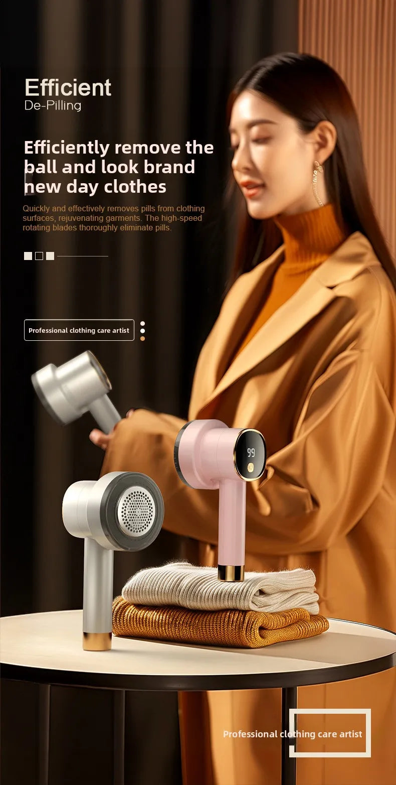 USB Rechargeable Electric Fabric Shaver – Portable Lint Remover for Sweaters, Clothes &amp; Furniture