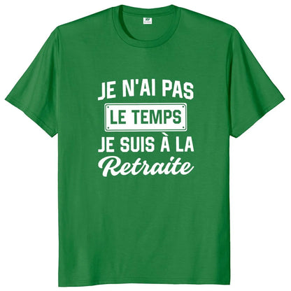 Retro "My Retirement" T-Shirt – Funny French Retired Dad Gift for Men, Papa Clothing, 100% Cotton Casual Unisex Tee, EU Sizes Available