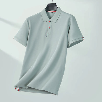 Men's Premium 100% Cotton Polo T-Shirt – Solid Color, Breathable, Comfortable, Business Casual Short Sleeve Golf Tee