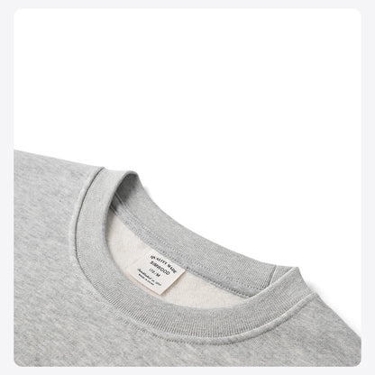 SIMWOOD 2025 Oversized 340gsm Brushed Fleece Sweatshirt – Embroidered Heavy-weight Pullover for Men