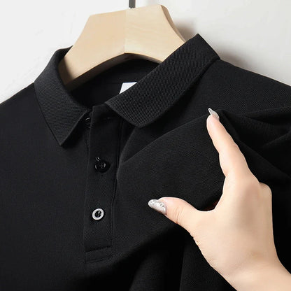 Men's Plain Short-Sleeve Polo Shirt – Summer Casual & Business Wear, Lightweight and Comfortable