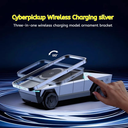 Cybertruck-Inspired 3-in-1 Qi2 Wireless Charging Station for iPhone, Apple Watch & AirPods