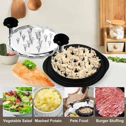 Chicken Shredding Tool with Lid – Meat Breast Shredder and Mincing Grinder for Chicken, Pork, and Beef