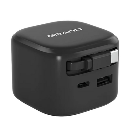 Advanced 35W USB Type-C Retractable Fast Charger | PD Travel Adapter with Lithium Battery Support – US Plug