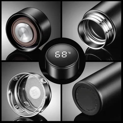 500ML Smart Insulated Thermos Water Bottle – Stainless Steel Vacuum Flask with Touch Temperature Display Digital Mug