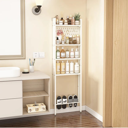 Wall-Mounted Bathroom Corner Shelf – Perforated Organizer Rack for Shampoo, Toothbrush, and Toiletries