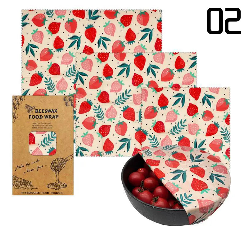 Eco-Friendly Reusable Beeswax Food Wrap – Natural Organic Food Storage Paper for Fresh Keeping