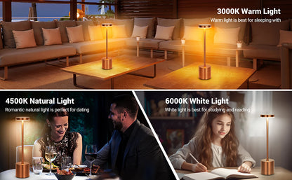 Touch Sensor LED Table Lamp – Rechargeable Wireless Night Light for Bedroom, Desk, Hotel, or Restaurant Decor