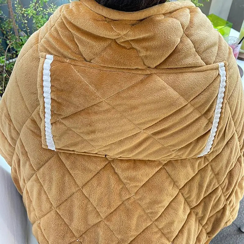 USB Rechargeable Heated Blanket – Soft Washable Electric Shawl with Heating Pocket for Naps, Travel, and Office Use – Safe & Cordless Winter Warmer