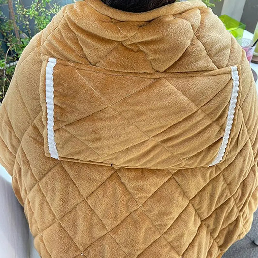 USB Rechargeable Heated Blanket – Soft Washable Electric Shawl with Heating Pocket for Naps, Travel, and Office Use – Safe & Cordless Winter Warmer