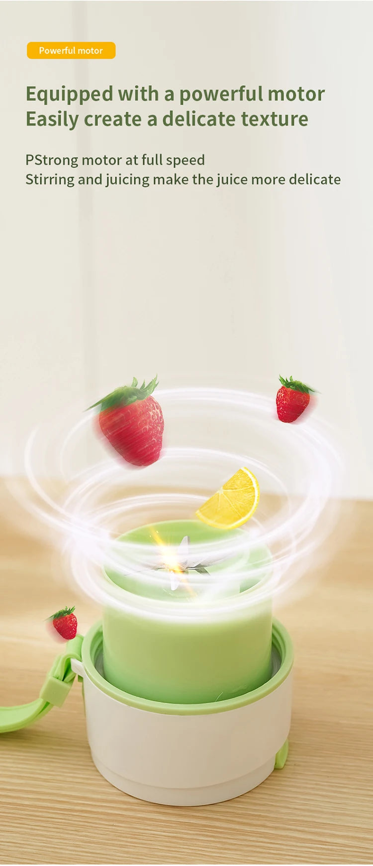 Mini Portable Electric Juicer Blender – Multifunctional Fruit Extractor with 6 Blades and 1200mAh Battery for Smoothies and Mixing