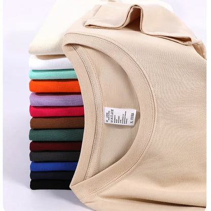Unisex 100% Cotton Summer T-Shirt – Casual Loose Fit, Breathable Solid Color Tee for Men & Women