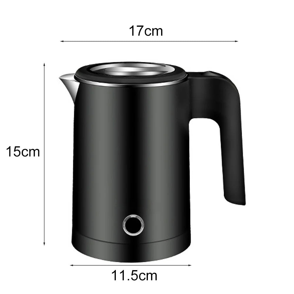 500ML Portable Electric Travel Kettle – Stainless Steel Water Boiler for Tea, Coffee, and More – Ideal for Home, Hotel &amp; Kitchen Use