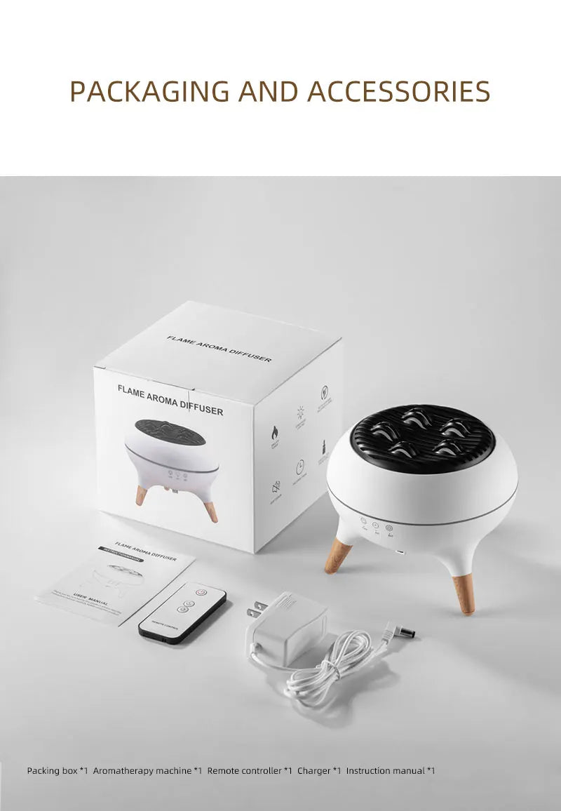 350ML Flame-Effect Jellyfish Aroma Diffuser – Dynamic Essential Oil Air Humidifier with Gradient LED Night Light for Desktop Use