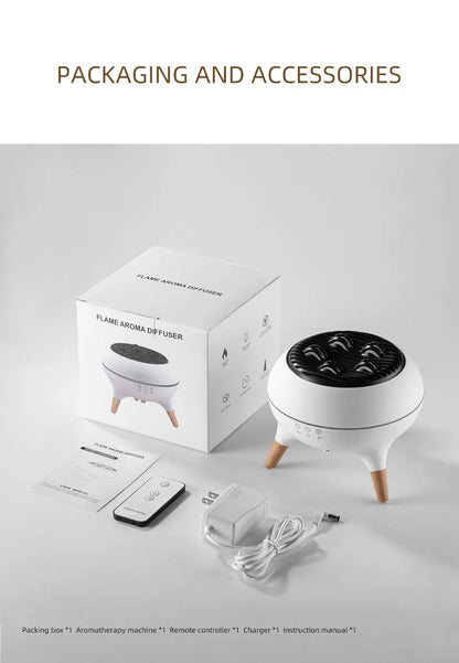 350ML Flame-Effect Jellyfish Aroma Diffuser – Dynamic Essential Oil Air Humidifier with Gradient LED Night Light for Desktop Use