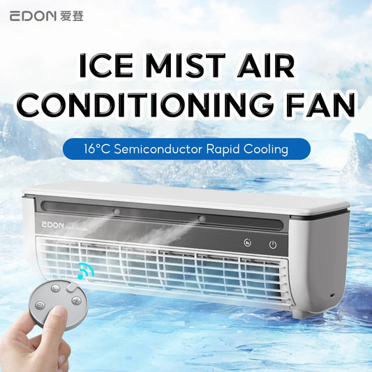 EDON E868 Wall-Mounted Leafless Air Cooling Fan – 20W Power, Quick Cooling, Easy Installation for Home & Kitchen