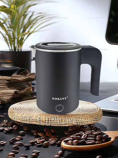 500ML Portable Electric Kettle – Stainless Steel Travel Water Boiler for Tea, Coffee, Home, Hotel &amp; Outdoor Use