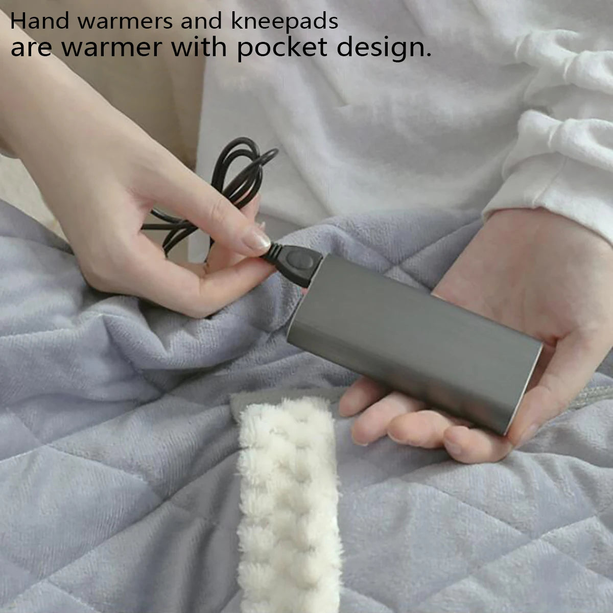 Single Battery-Powered USB Heated Blanket, Washable and Rechargeable Electric Throw for Family Use